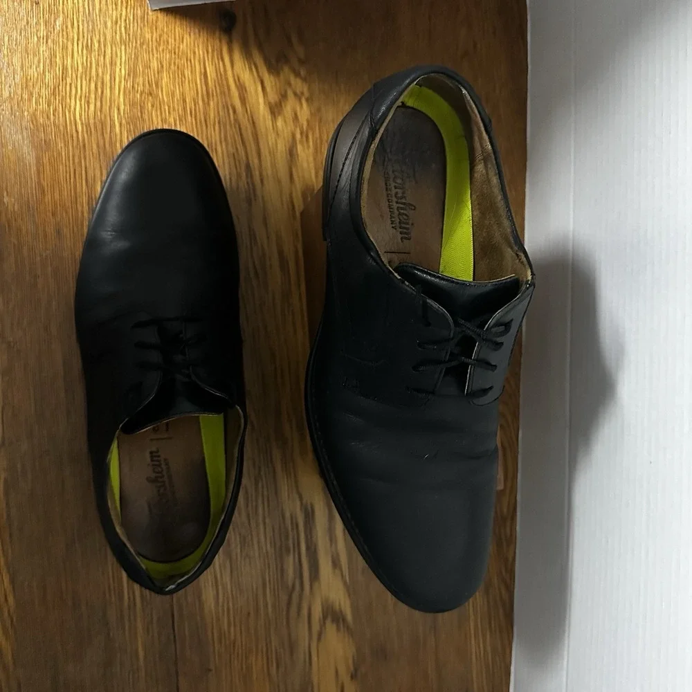Florsheim Men's Shoes Black‎ Leather Lace Comfortech Ortholite Sz 9D Plain Toe